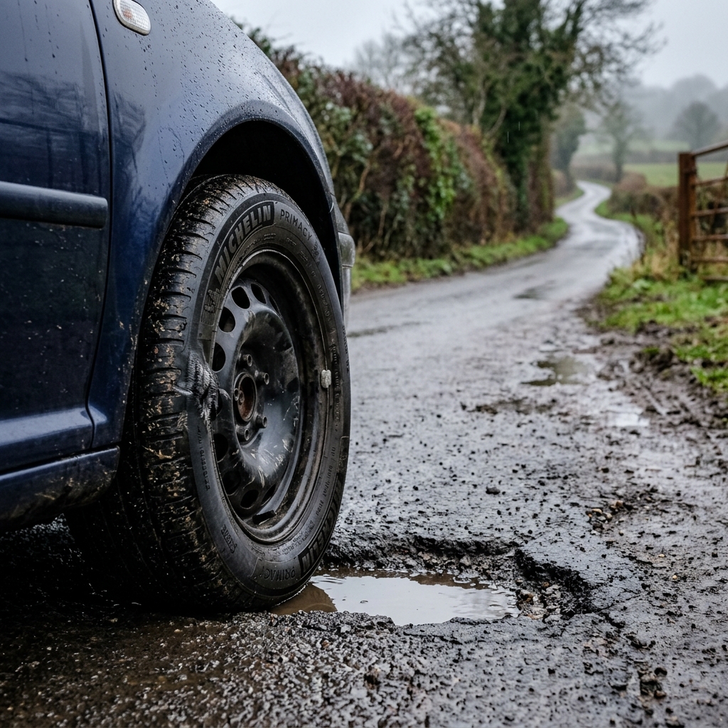 How to Spot Tyre and Wheel Damage from Potholes on Somerset Roads